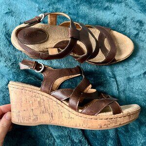 b.o.c. Brown Wedge Sandals